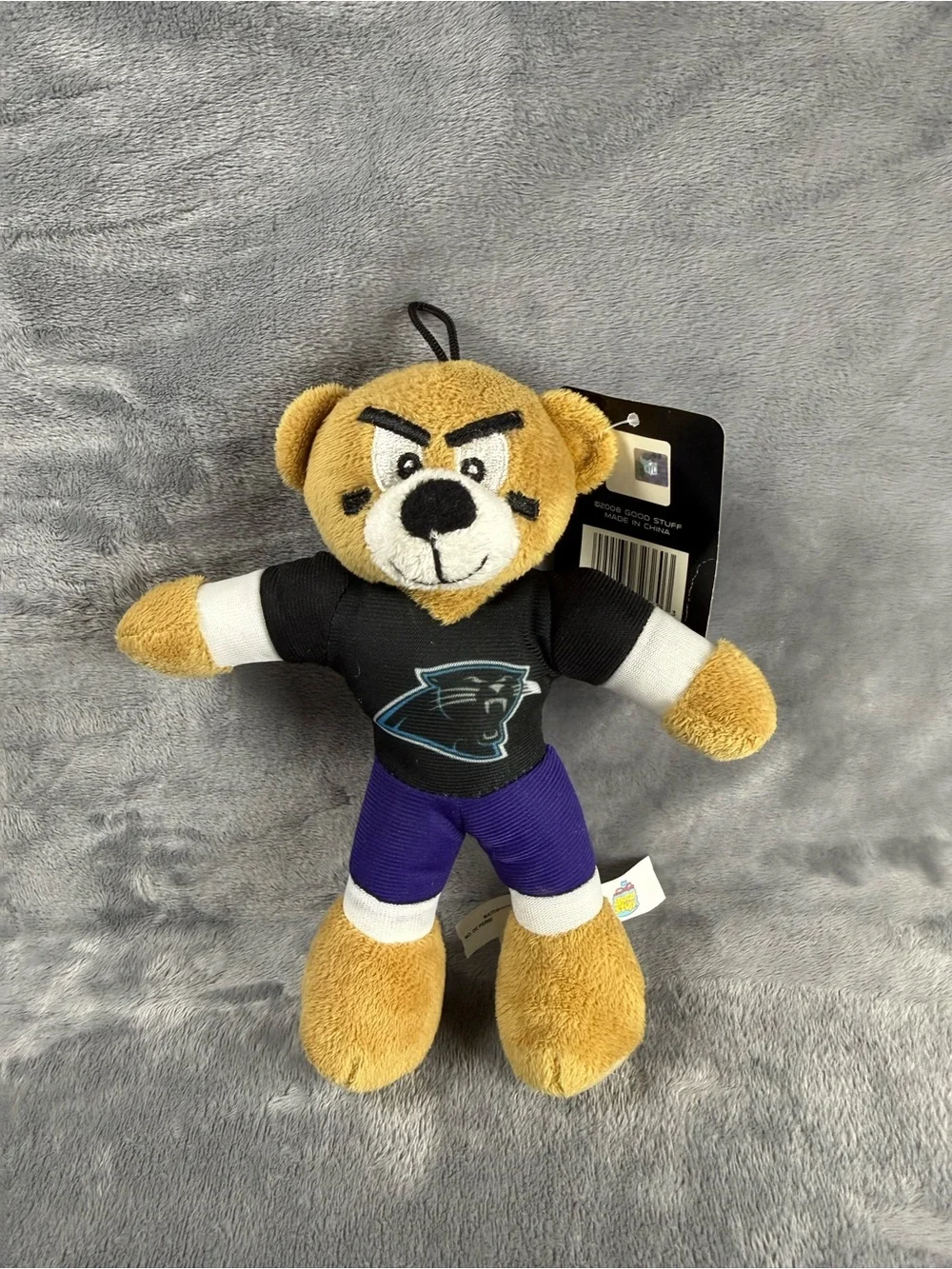 Carolina Panthers Teddy Bear Plush - Black & Purple Jersey